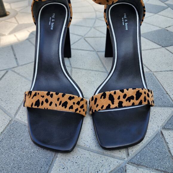 Rag & Bone Ellis Cheetah Suede Open Toe Sandals 38.5 - Picture 4 of 10
